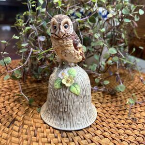 Vintage Owl Fine Bone China Towle Bird Bell, Tip Of Tail Chipped
